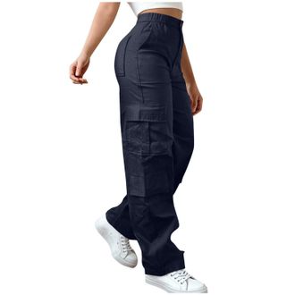 Generic Work Trousers Women, Cargo Trousers Women High Waisted Work Trouser Multiple Pockets Hiking Walking Combat Pants Casual Outdoor Bottoms Streetwear Sol