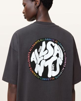 AllSaints Cotton Pride Distortion T-Shirt, Size: S