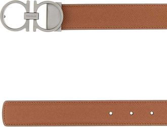 Ferragamo Mens Adjus Belt Beige Calf