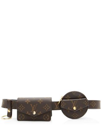 Louis Vuitton Brown Monogram Canvas Daily Multi Pocket Belt - Size 32 / 80 (Authentic Pre-Loved)