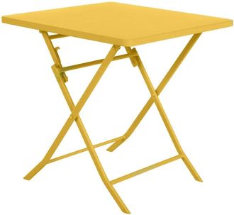 Hesperide Hesperide - Mesa De Jard&iacute;n Cuadrada Plegable Greensboro Amarillo Mostaza - 2 Plazas - Hesp&eacute;ride