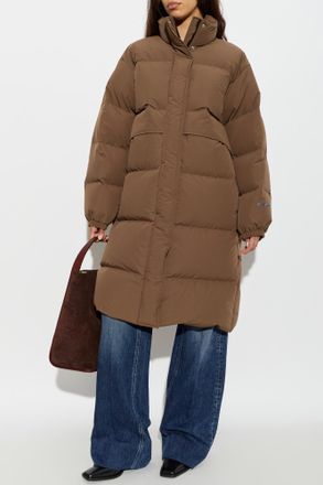 Jil Sander Quilted Jacket With Stand-up Collar, Womens, Brown