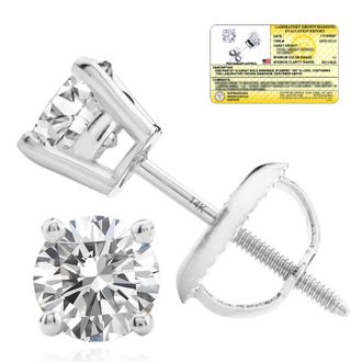 MAX + STONE 14k Yellow/White Gold 1/4-2 Carat IGI Certified Lab Grown Diamond Stud Earrings