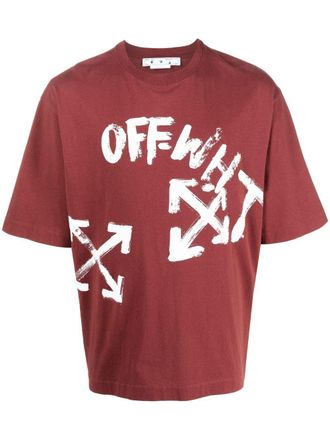 Off-white T-shirt con stampa Arrows - Marrone