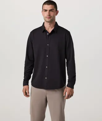 Vuori Clothing Long Sleeve Knit Oxford Button Down - Classic Fit | Trench | XS, Size Extra Small