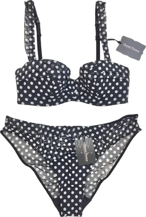 Chantal Thomass Polka Dot Tulle Strapless Bra & Brief Set Size S