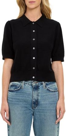 Michael Stars Sparrow Button Front Knit Shirt in Black at Nordstrom, Size X-Small