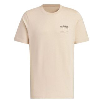 adidas Small Linear Logo T-Shirt Asia Sizing Beige JI9077