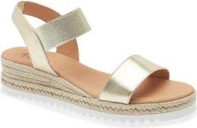 Aquatalia Avina Espadrille Wedge Sandal in Champagne Metallic at Nordstrom Rack, Size 11