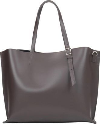 Estro & Luminara Leren Shopper Tas - Dames - Shoppers - Bruin - ONE Size - Leer - Tassen