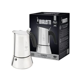 Bialetti Caffettiera Venus 4 Tazze In Acciaio Inox Lucido E Satinato Compatibile