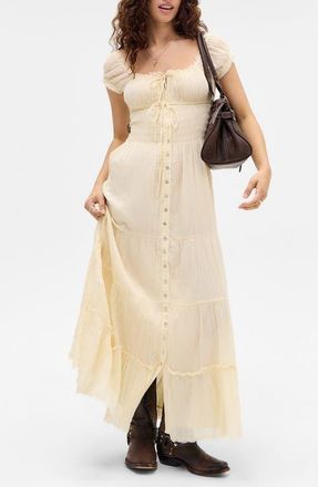 BDG Tiana Maxi Peasant Dress in Yellow at Nordstrom, Size X-Small