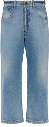 Maison Margiela Washed Denim Straight-Leg Cropped Jeans