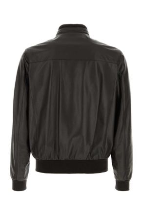 Moorer Mens Dark Brown Leather Carasco Jacket Tmoro Giacche Pelle In