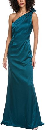 Rene Ruiz One-Shoulder Satin Column Gown