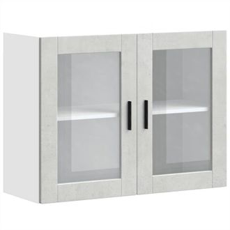 vidaXL Vidaxl - Kitchen Wall Cabinet with Glass Door Porto Concrete Grey