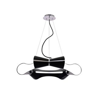 Netlighting Ora Pendant 6 Flat Round Light E27 Gloss Black White Acrylic Chrome