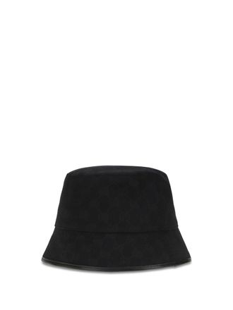Gucci Womens Bucket Hat Gg Cotton Canvas Black Black-Black Polyester Black/black