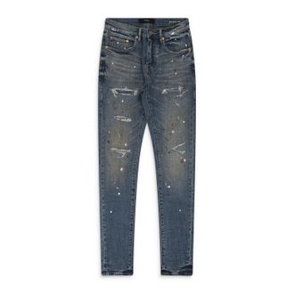 Purple Indigo Paint Splatter P001 Jeans