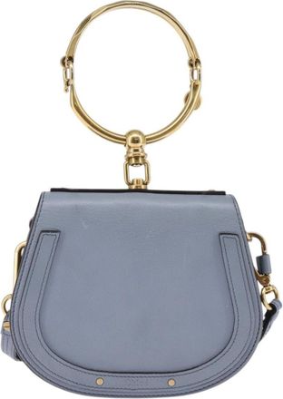 Chlo&eacute; Nile Crossbody Bag Leather Blue Leather Handbag (Pre-Owned)