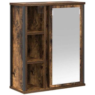 vidaXL Pensile da Bagno con Specchio Rovere Fumo 50x21x60 cm - Vidaxl