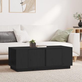 vidaXL Vidaxl - Mesa De Centro De Madera Maciza De Pino Negro 110x50x40 Cm