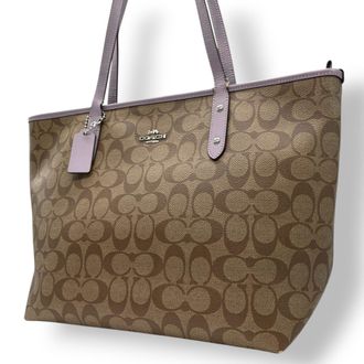 Coach Beige Pvc Leather Tote Bag (Pre-Owned)