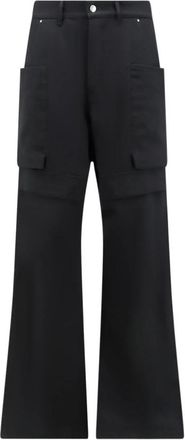 Rick Owens Wijde Cargobroek - Heren - Wijde Broeken - Zwart - W32 - Wol - Broeken
