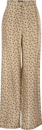 Max Mara Mstfuxia - Zijden palazzobroek met paisleyprint