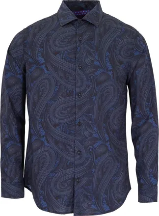 Lords of Harlech Norman Button-Up Shirt in Paisley Badalona Smoke at Nordstrom, Size Xx-Large