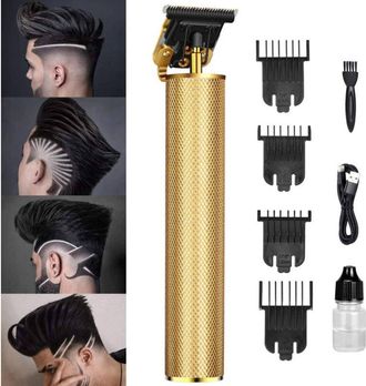 Trade Shop Trade Shop - Tagliacapelli Rasoio Elettrico Professionale Usb Ricaricabile Retr&ograve; Vintage Oro