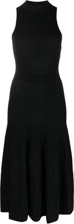 SIMKHAI Zwarte tank geplooide midi-jurk - Dames - Casual kleedjes - Zwart - XL - Nylon - Kleedjes