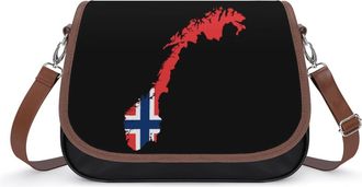 Generic Norway Map Flag Small Womens Crossbody Bags Shoulder Handbag with Adjustable Strap for Travel