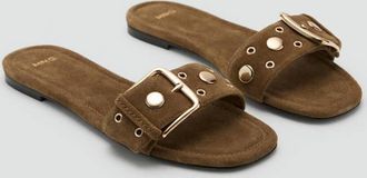 Mango Sandali pelle fibbia sabbia - Donna - 35 - MANGO
