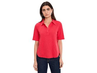 Mod-o-doc Half Sleeve Easy Polo T-Shirts Womens Clothing Fiery Glow : LG (US 12-14), Cotton
