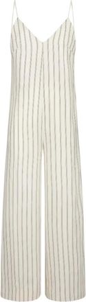 Dondup Gestreepte jumpsuit met elegante stijl - Dames - Jumpsuits - Wit - M - Jumpsuits & Playsuits
