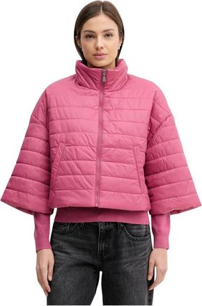 Benetton Korte Gewatteerde Jas - Dames - Zomerjassen - Roze - S - Leer - Jassen