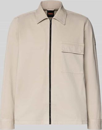 Boss Orange by Hugo Boss BOSS Orange Regular Fit Hemdjacke aus reiner Baumwolle Modell M_LORUM in Sand, Größe XXXL