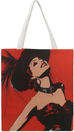 Generic Moulin Rouge Ball Paris France Pin Up Canvas Tote Bag Reusable Shopping Grocery Bag Cloth Bags with Handles