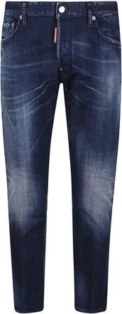 Dsquared2 Straight Leg Stretch Denim Jeans With Vintage Finish