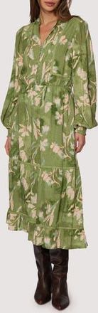 Lost + Wander Serene Majesty Long Sleeve Midi Dress in Green-Floral at Nordstrom Rack, Size Small