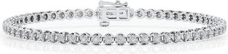 Grown Brilliance 1 Carat Round Lab Grown Diamond Tennis Bracelet in Sterling Silver, G Color, SI Clarity, 6 Inches Length