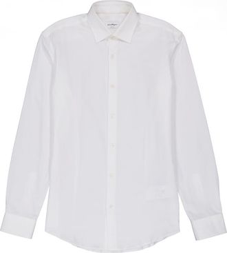 Ferragamo Long-Sleeved Gancini Sporty Shirt, Size Small