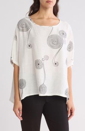Patrizia Luca Printed Loose Top in White at Nordstrom Rack, Size Large/x-Large
