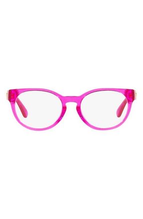 Versace 47mm Oval Optical Glasses in Fuchsia at Nordstrom
