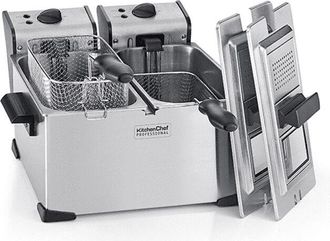 KitchenChef Kitchenchef - Freidora Doble 2x3.5l 4000w Acero Inoxidable - Kcpfr70x - Kitchen Chef