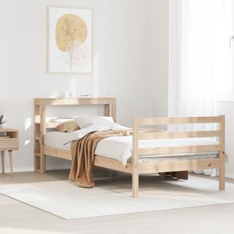 Berkfield Home Bed Frame without Mattress 75x190 cm Small Single Solid Wood Pine in Brown