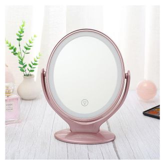 OEM Espejo De Aumento De Doble Cara 1x/7x, Espejo De Maquillaje Con 21 Luces Led, Rotaci&oacute;n De 360&deg;, Pantalla T&aacute;ctil Regulable En 3 Niveles, Recargable Por