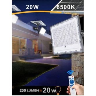 Trade Shop Trade Shop Traesio - Trade Shop - Faro Led Solare Crepuscolare 20w Pannello Energia Solare Telecomando Ip65 Sl-20w