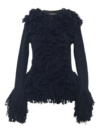 Rokh Cardigan con frange - Nero